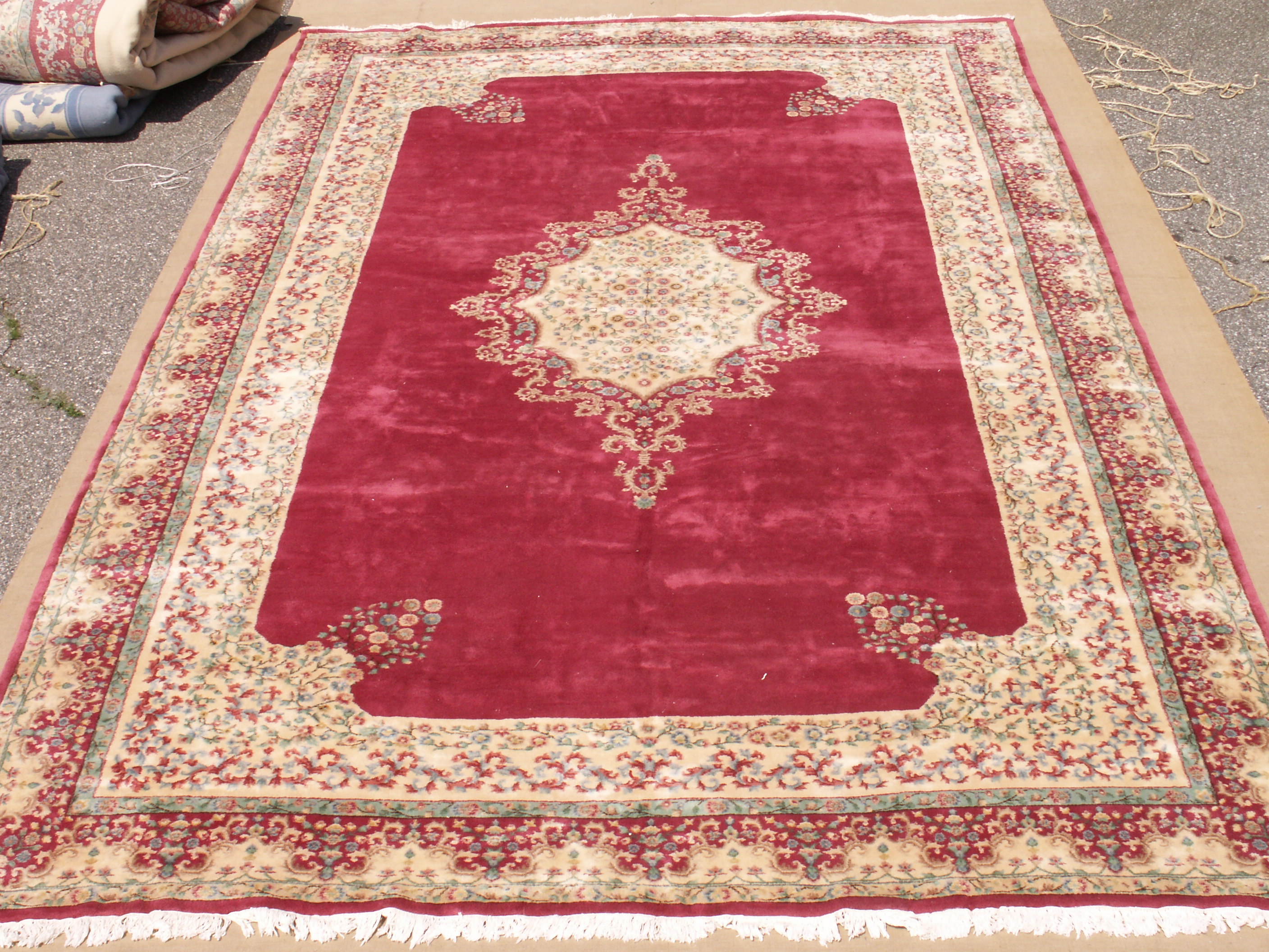 RRA 12x20 Persian Design Rug Cranberry Ivory 22305